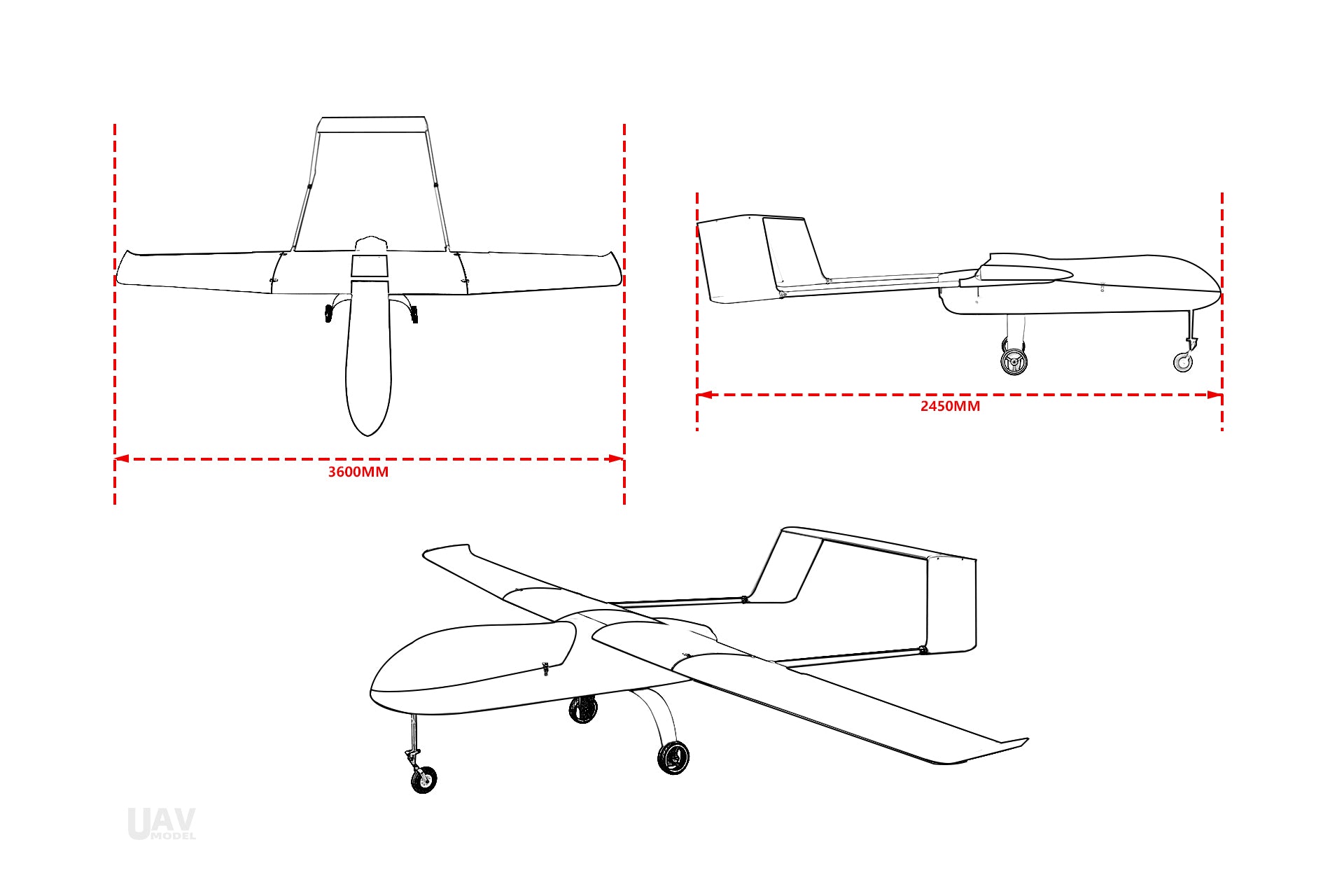 Skyeye UAVSkyeye UAV SKY36 Fixed Wing Drone Engine H-TailUAVMODEL
