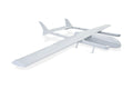 Skyeye UAV Large SVC600 VTOL drone engine with white fixed-wing design and dual tail booms.