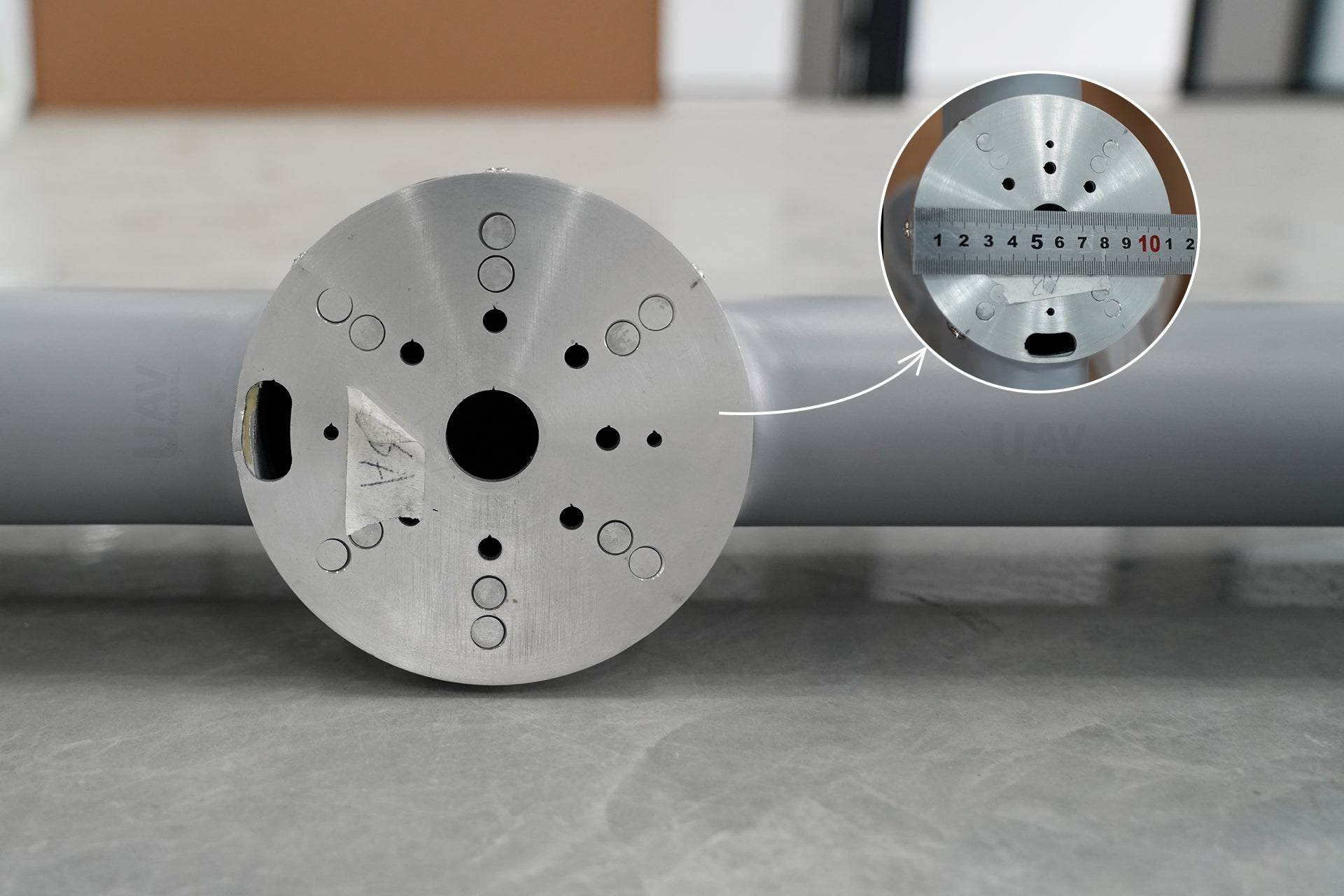 Skyeye Wingspan 6000MM VTOL UAV drone component close-up with measurement details.
