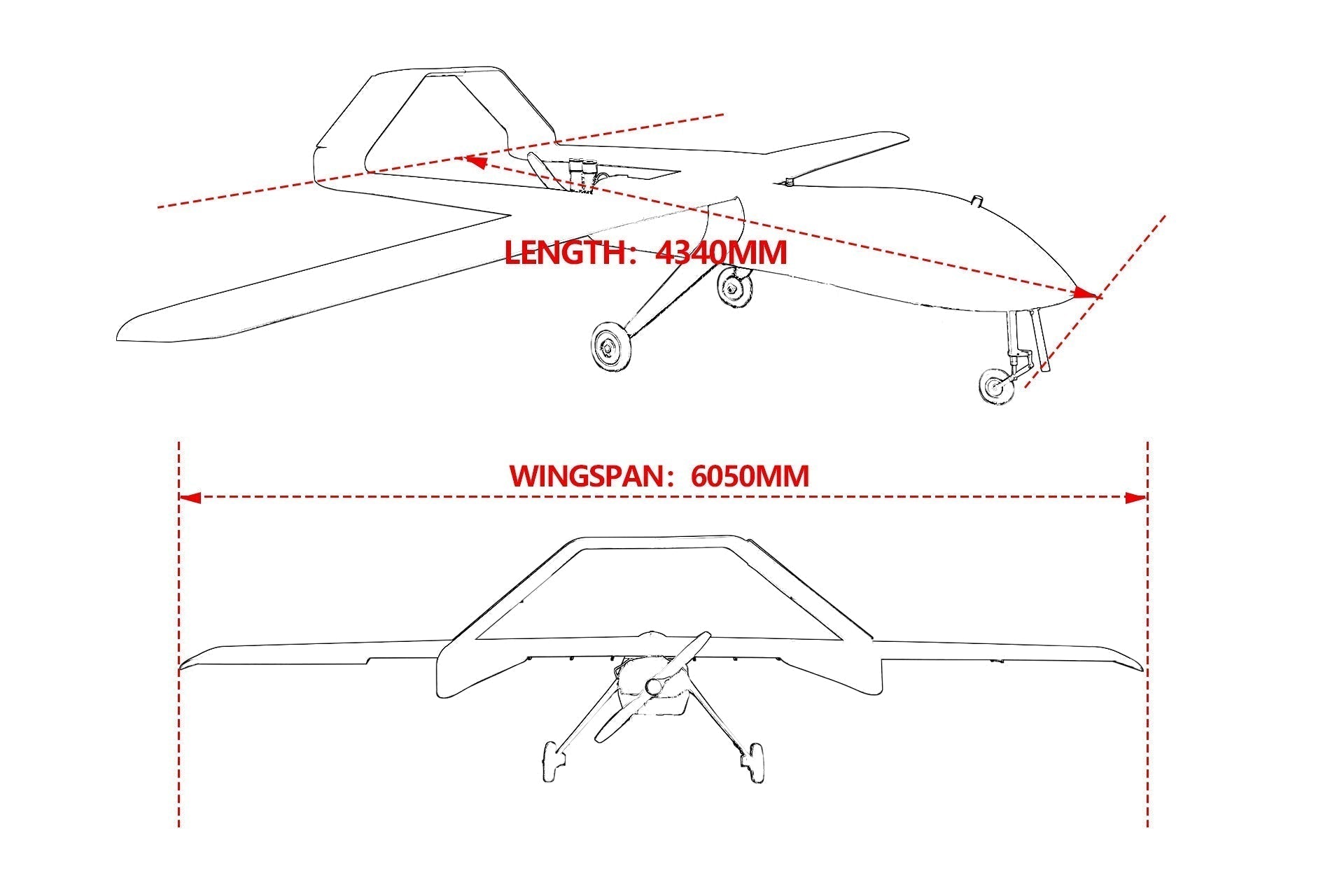 Skyeye Giant EyeSkyeye Giant Eye 6050mm Fixed Wing Drone SG605UAVMODEL